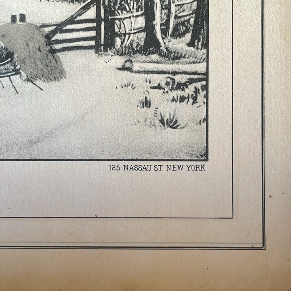 Currier & Ives The Old Farm House lithograph ca 1872 in antique frame (no glass) - Picture 5 of 15